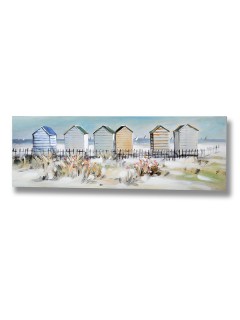 Beach Hut Scene Oil Painting